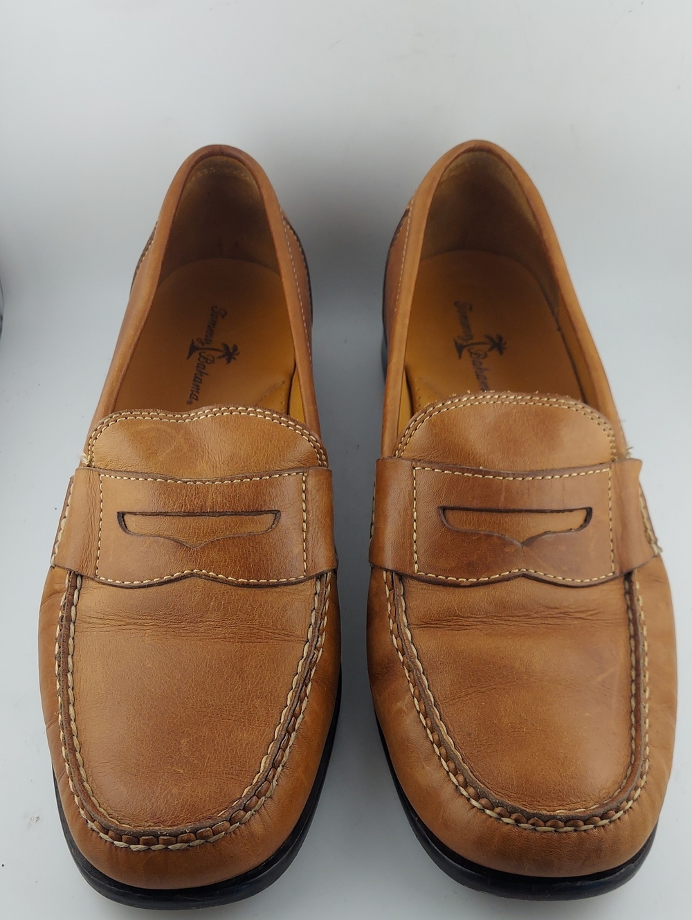 Tommy Bahama Men's Tan Leather Penny Loafers Size 10.5 M